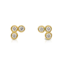 Load image into Gallery viewer, Braille Initial "D/ H/ J" Diamond Bezel Earrings