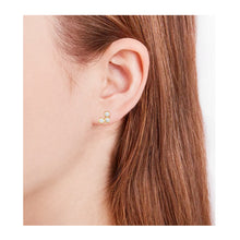 Load image into Gallery viewer, Braille Initial "D/ H/ J" Diamond Bezel Earrings