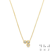 Load image into Gallery viewer, Braille Initial "D / H/ J" Diamond Necklace