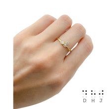 Load image into Gallery viewer, Braille Initial "D / H / J" Diamond Ring