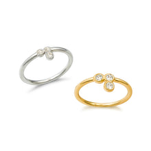 Load image into Gallery viewer, Braille Initial "D / H / J" Diamond Ring