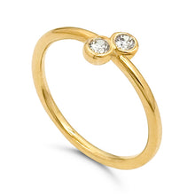 Load image into Gallery viewer, Braille Initial "E" Diamond Ring