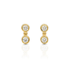 Load image into Gallery viewer, Braille Initial "K" Diamond Bezel Earrings