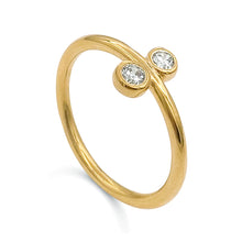 Load image into Gallery viewer, Braille Initial "K" Diamond Ring