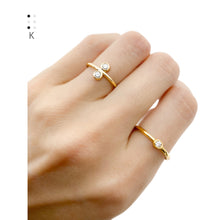 Load image into Gallery viewer, Braille Initial "K" Diamond Ring