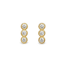 Load image into Gallery viewer, Braille Initial "L" Diamond Bezel Earrings