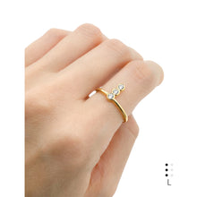 Load image into Gallery viewer, Braille Initial "L" Diamond Ring
