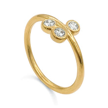 Load image into Gallery viewer, Braille Initial "M" Diamond Ring