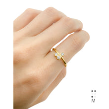 Load image into Gallery viewer, Braille Initial "M" Diamond Ring