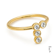 Load image into Gallery viewer, Braille Initial "P" Diamond Ring