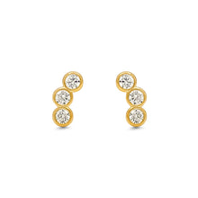 Load image into Gallery viewer, Braille Initial "S" Diamond Bezel Earrings