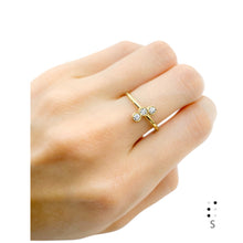 Load image into Gallery viewer, Braille Initial "S" Diamond Ring