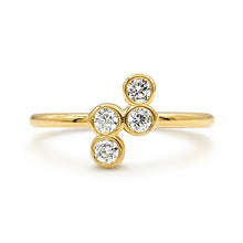 Load image into Gallery viewer, Braille Initial "T" Diamond Ring