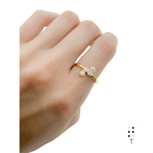 Load image into Gallery viewer, Braille Initial "T" Diamond Ring