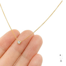 Load image into Gallery viewer, Essential Diamond Bezel Necklace (Braille "A" Initial)