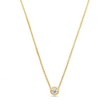 Load image into Gallery viewer, Solitaire Diamond Bezel Necklace