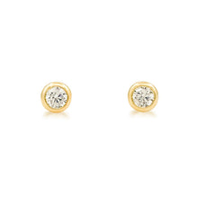 Load image into Gallery viewer, Essential Diamond Bezel Earrings (Braille &quot;A&quot; Initial)
