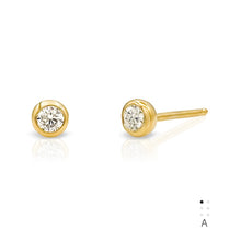 Load image into Gallery viewer, Essential Diamond Bezel Earrings (Braille &quot;A&quot; Initial)
