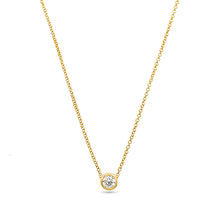 Load image into Gallery viewer, Essential Diamond Bezel Necklace (Braille &quot;A&quot; Initial)
