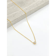 Load image into Gallery viewer, Essential Diamond Bezel Necklace (Braille &quot;A&quot; Initial)
