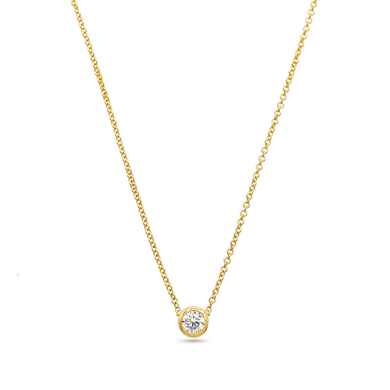 Essential Diamond Bezel Necklace (Braille 